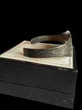 1940s Fred Harvey Navajo Coin Silver Stamped Arrow & Thunderbird Cuff Bracelet - Additional view 18