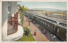 Santa Fe Railroad Train Indians Needles California 1910s Fred Harvey postcard