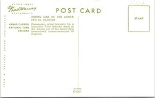 RAILROADS, Dining Car of Santa Fe El Capitan TRAIN Postcard - Fred Harvey - Additional view 1