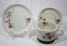 Trend Syracuse China Cup Saucer Bread Plate Pink Blossoms Restaurant Fred Harvey