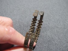 Vintage Fred Harvey style silvertone metal 2 small rusted cuffs bracelets - Additional view 5