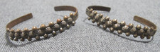 Vintage Fred Harvey style silvertone metal 2 small rusted cuffs bracelets