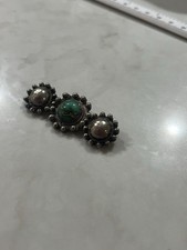 Vintage Fred Harvey Era Satellite Orb Sterling Silver Turquoise Pin Brooch 925 - Additional view 1