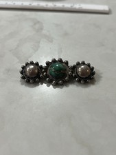 Vintage Fred Harvey Era Satellite Orb Sterling Silver Turquoise Pin Brooch 925 - Additional view 2