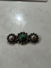 Vintage Fred Harvey Era Satellite Orb Sterling Silver Turquoise Pin Brooch 925 - Additional view 4