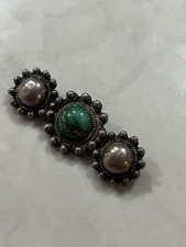 Vintage Fred Harvey Era Satellite Orb Sterling Silver Turquoise Pin Brooch 925