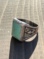 FRED HARVEY Vintage Bell Trading Post Rare Turquoise Ring 1940s-1960s Navajo - Additional view 6