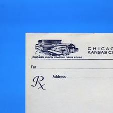 Railroad Ephemera Fred Harvey Drug Store Rx Blank Chicago Union Station - Additional view 1