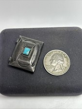Navajo Fred Harvey Era Sterling Silver & Turquoise Tribal Trinket Pill Box - Additional view 8