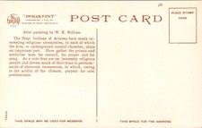 Vintage Postcard a/s WE Rollins Hopi Men Enjoy A Song in the Kiva Fred Harvey - Additional view 1