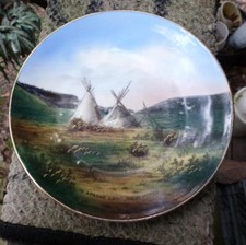 RARE FRED HARVEY SOUVENIR CHINA PLATE-New Mexico-Apache Land-Full Color Face-c19