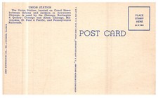 1950 Postcard, Chicago, Union Station, Fred Harvey, Autos, Street View, Linen-A2 - Additional view 2