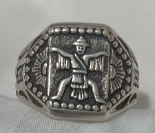 Vintage Fred Harvey Era Sterling Silver Ring Size 8 Bird Man (Rare) - Additional view 1