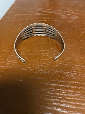 Vintage Fred Harvey 3 Turquoise Stone Sterling Silver Cuff - Additional view 1