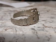 Vintage Fred Harvey Sterling Silver Turquoise Thunderbird Bird Cuff Bracelet - Additional view 1