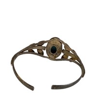 Antique Vintage Sterling Coin Silver Native Navajo Turquoise Cuff Bracelet 20.8g - Additional view 6