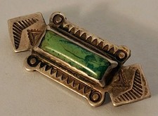 Vtg OLD PAWN Sterling Silver FRED HARVEY ERA Native American PIN Hand Stamped - Additional view 1