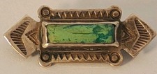 Vtg OLD PAWN Sterling Silver FRED HARVEY ERA Native American PIN Hand Stamped - Additional view 3
