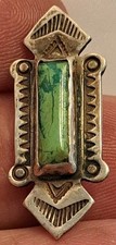 Vtg OLD PAWN Sterling Silver FRED HARVEY ERA Native American PIN Hand Stamped