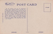 Native American Pueblo Indian Drilling Turquoise Fred Harvey Postcard E44 - Additional view 1
