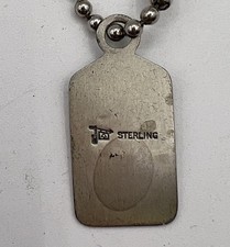 Vintage Thunderbird Sterling Silver Dog Tag Charm Fred Harvey Era - Additional view 3