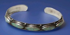 Vintage Fred Harvey Era Navajo Fire Opal Sterling Silver Cuff Bracelet