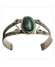 Old Fred Harvey Era Navajo sterling Silver Cerrillos turquoise bracelet