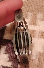 Fred Harvey- Manassa Turquoise-Stamped Silver Cuff Bracelet-Navajo-1940s-6.5