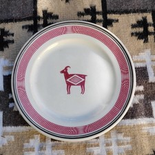 Syracuse China (Ancient Mimbreno Indian Red) Santa Fe Railway Plate-Original