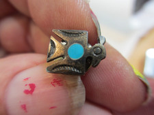 NAVAJO FRED HARVEY ERA Turquoise & Sterling Silver THUNDERBIRD Tie Tack Tie Pin - Additional view 7