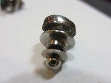 FRED HARVEY ERA Navajo Sterling Silver & MORENCI Turquoise Tie Tack / Lapel Pin - Additional view 4