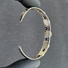 Vintage Old Navajo Fred Harvey Era Sterling Silver Turquoise Bracelet - Additional view 2