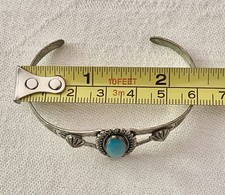 Vintage FRED HARVEY ERA Native American Navajo Turquoise Sterling Bracelet - Additional view 3
