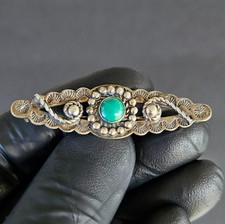 Vintage Old Navajo Fred Harvey Era Sterling Silver Turquoise Pin Brooch - Additional view 6