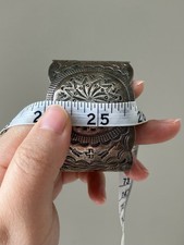 Old Fred Harvey Era Navajo Thunderbird Stamped Sterling Silver Cuff Bracelet - Additional view 10