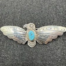 Vintage 1940's Sterling Silver Thunderbird Brooch ( Fred Harvey Era Pin )2.5” - Additional view 1