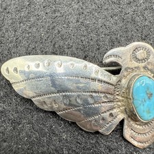 Vintage 1940's Sterling Silver Thunderbird Brooch ( Fred Harvey Era Pin )2.5” - Additional view 2