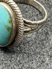 Vintage Sterling Silver Turquoise Ring Pacific Jewelry Co. Fred Harvey Era Sz6 - Additional view 4