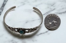 Native American Sterling Silver Fred Harvey Era Turquoise Bracelet - Additional view 11