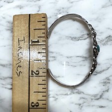 Native American Sterling Silver Fred Harvey Era Turquoise Bracelet - Additional view 12
