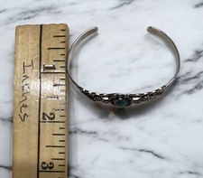Native American Sterling Silver Fred Harvey Era Turquoise Bracelet - Additional view 13