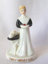Vintage Fred HARVEY GIRL Railroad Hand Painted China Miniature Figurine