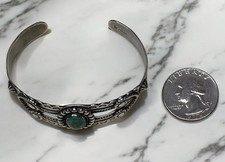 Native American Sterling Silver Bell Trading Fred Harvey Era Turquoise Bracelet - Additional view 13