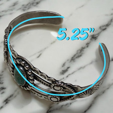 Native American Sterling Silver Bell Trading Fred Harvey Era Turquoise Bracelet - Additional view 14