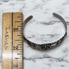 Native American Sterling Silver Bell Trading Fred Harvey Era Turquoise Bracelet - Additional view 17