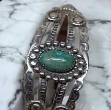 Native American Sterling Silver Bell Trading Fred Harvey Era Turquoise Bracelet - Additional view 5