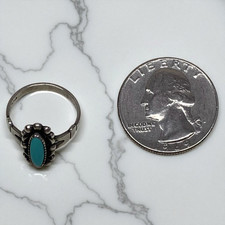 Native American Sterling Silver Bell Trading Fred Harvey Era Turquoise Ring - Additional view 5