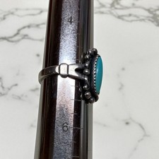 Native American Sterling Silver Bell Trading Fred Harvey Era Turquoise Ring - Additional view 6