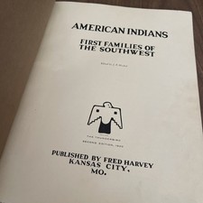 Vtg Fred Harvey American Indian First Families of the Southwest Book 2nd Ed 1920 - Additional view 2
