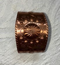 SOLID COPPER Cuff Bracelet Fred Harvey Era Thunderbird Native American Vtg - Additional view 1